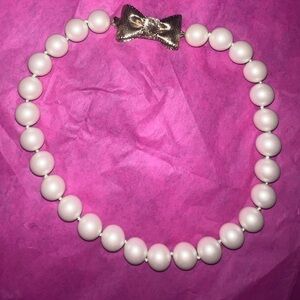 Kate Spade Pearl Necklace with Gold Bow